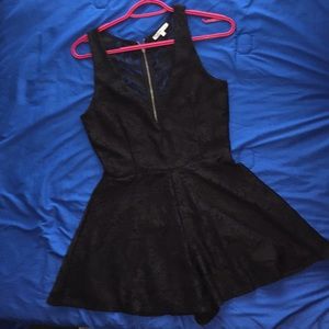Black lace romper v neck sleeveless